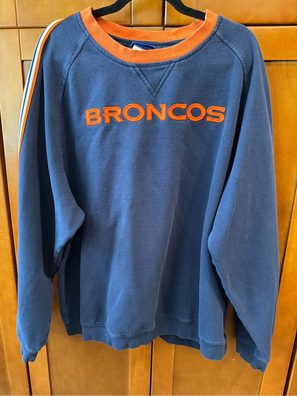 Reebok Navy Crewneck Sweatshirt with Orange Accents